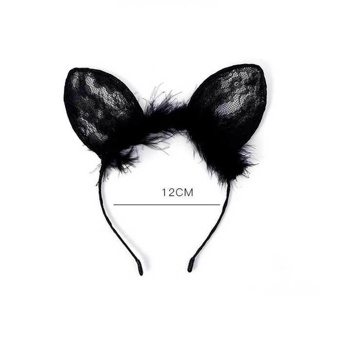 Обруч з пухом "Вушка" - Чорний - Еротична білизна Вінниця - фото 1