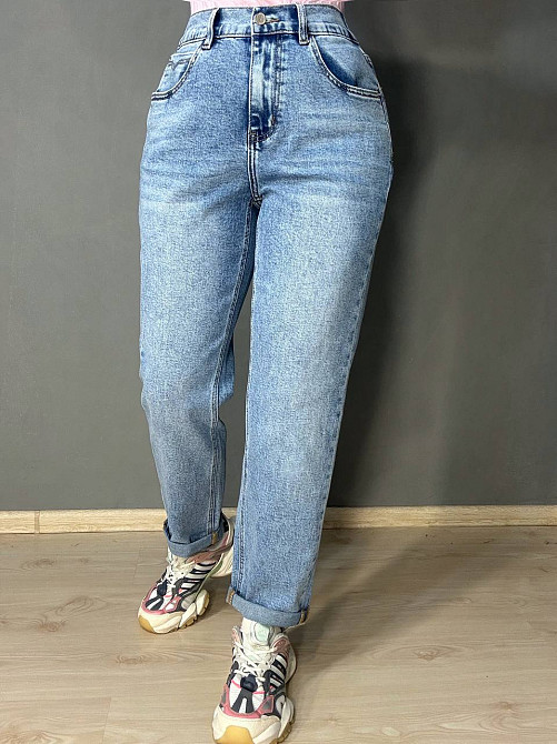 Джинсы женские Dragon 8322 Mom Comfort стрейчевые с резинкой на талии голубые , голубой, З6, 36, 103 см, 125 см Киев - изображение 5