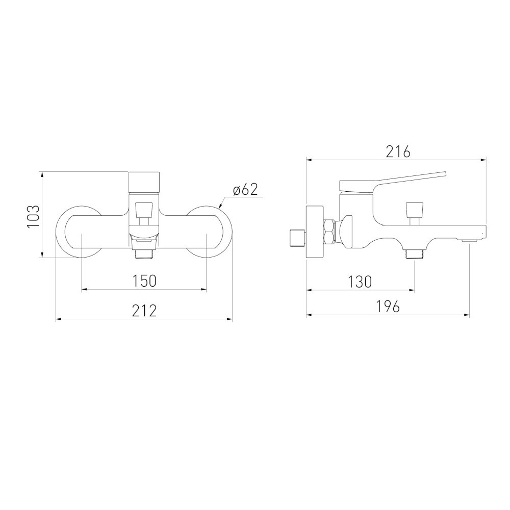 Змішувач для ванни VOLLE SOLO cepillado bronce бронза 1510.031021 Київ - фото 2