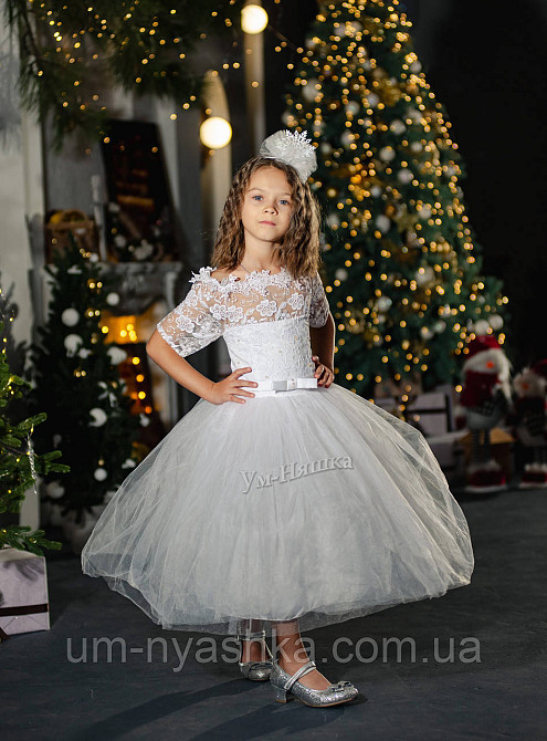 Детское нарядное белое платье ажурное 110-122 Снежинка Ангел Кривой Рог - изображение 6