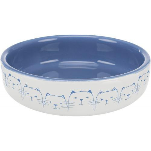 Миска Trixie для котів коротконосих порід, керамічна, 15 см, 300 мл (світло-синя/біла) Київ - фото 1