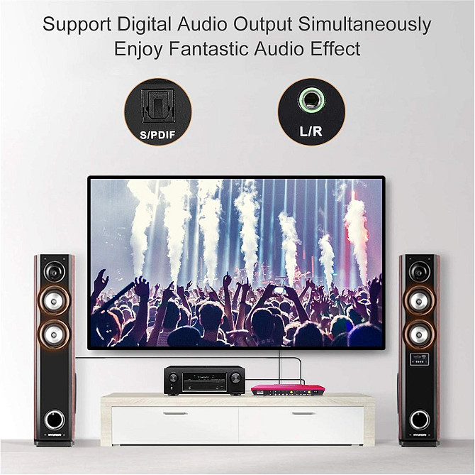 HDMI перемикач TESmart 4x1, 4K 60Hz, UHD, оптичний аудіовихід, пульт ДУ, підтримка HDR, Dolby Vision Київ - фото 7