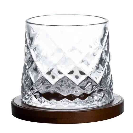 Вискійний стакан з бамбуковою підставкою, 300 мл Київ