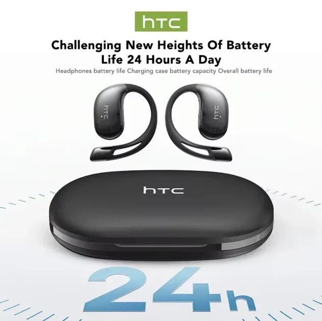 Спортивні bluetooth навушники HTC HD Bass з AI-перекладачем 134 мови NE57 Black Запоріжжя - фото 2