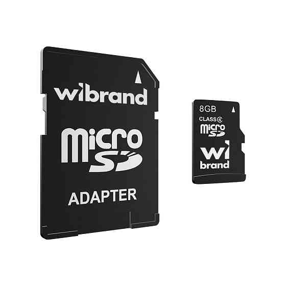 Карта пам'яті microSDHC Wibrand 8Gb class 4 (adapter SD) Київ
