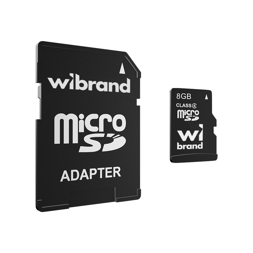 Карта пам'яті microSDHC Wibrand 8Gb class 4 (adapter SD) Київ - фото 1