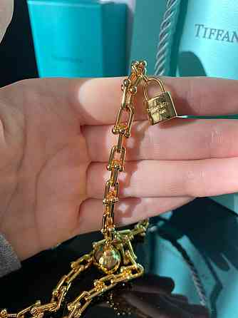 Tiffany Тиффани цепь позолота с шариком / позолота 18 К / упакована в мешочек Tiffany Одесса