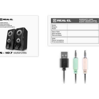 Акустическая система REAL-EL S-107 USB Black (EL121100017) Винница