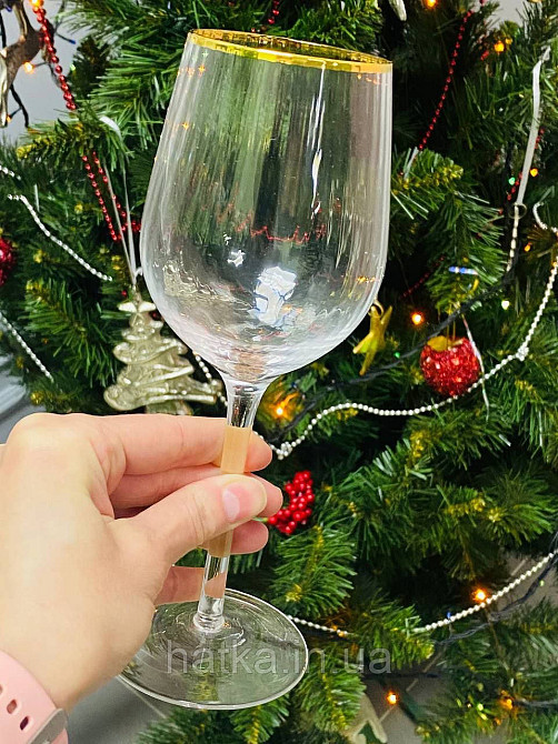 Набір келихів 2 шт. для мартіні та шампанського 200 мл «Грінвіль» смарагдове скло Київ - фото 4