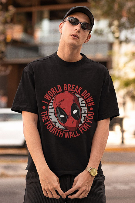 Футболка з аніме принтом Суперхеро Біртхдай Суперхеро Гіфт оверсайз (S/M/L) Чорний AnimeJ1095 Дніпро - фото 3