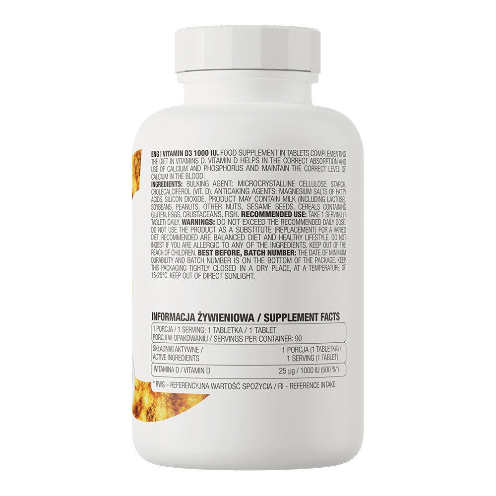 Вітамін D3 Ostrovit Vitamin D3 1000 90 tabl Луцьк - фото 2