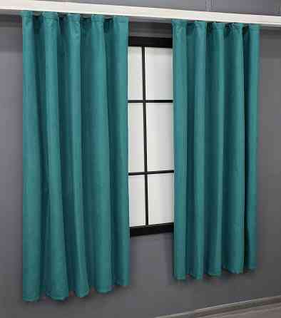 Комплект коротких штор VR-Textil Микровелюр Petek № 1492ш Бирюзовый 130х170 см 2 шт (35-0214) Киев