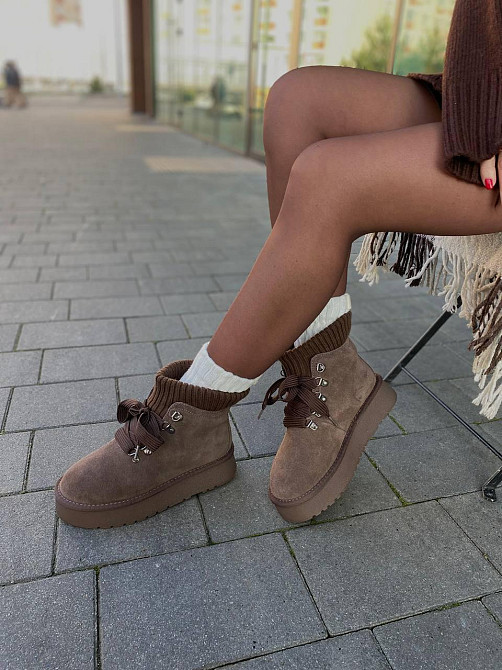 Уги жіночі HENGJI T007-7 шоколадні (зима, замша натуральна) (6163) 40 Коломыя - изображение 1