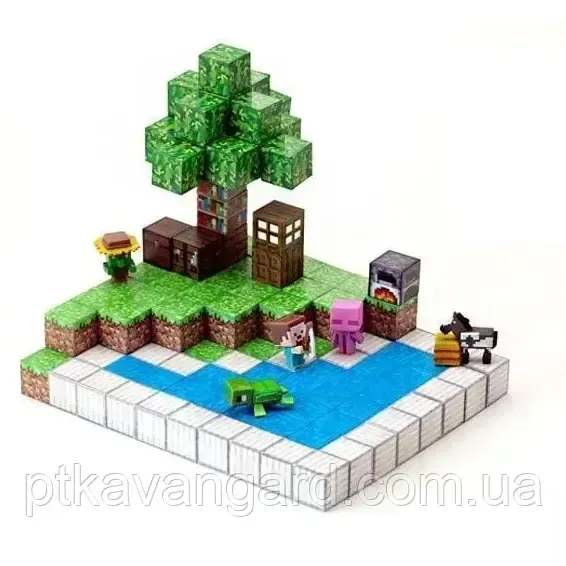 Конструктор магнітний Minecraft пляж 135 магнітних блоків, 5 фігурок Dream World LZCK 008 Хмельницький - фото 1