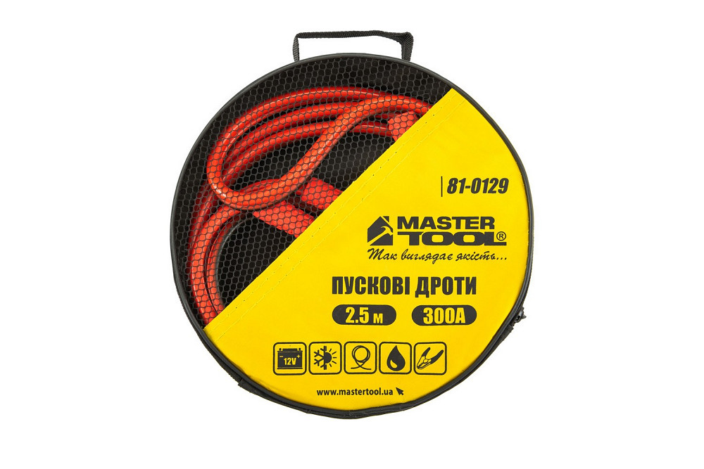 Дроти пускові MASTERTOOL 300А/12V 2.5 м t до -40°C сумка для зберігання 81-0129 Коломыя - изображение 9