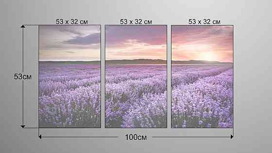 Модульная картина Поле Лаванда Аrt-185_3А Киев