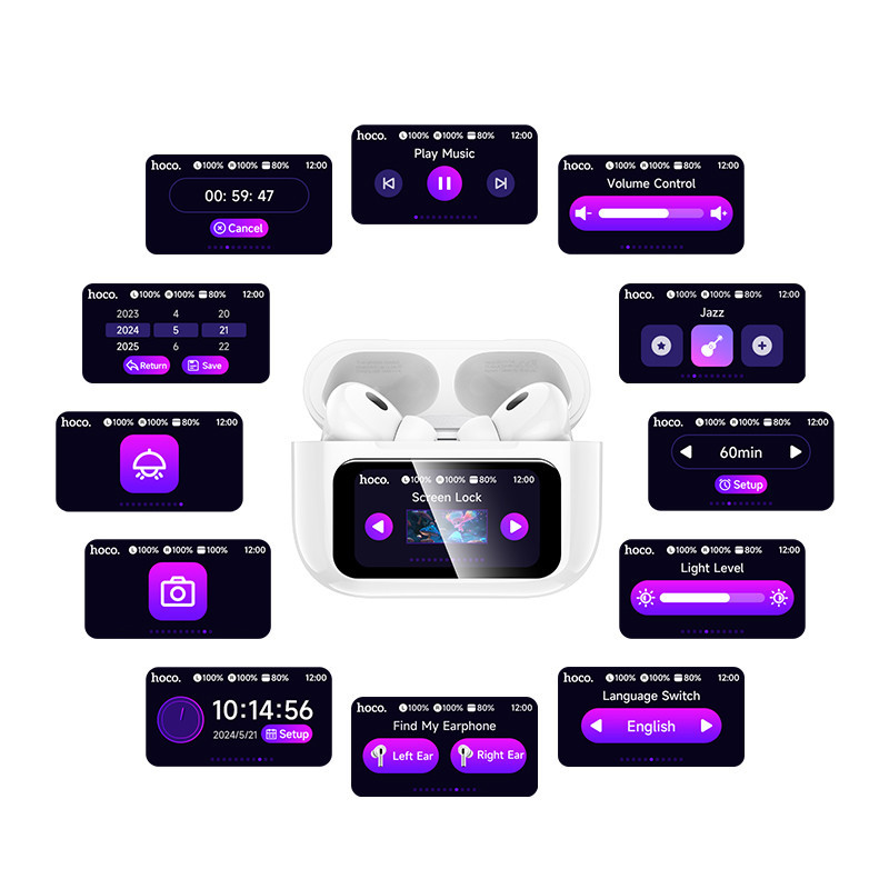 Бездротові навушники HOCO EW72 Lite Soar сенсорний LED дисплей Bluetooth 6942007651004 Одеса - фото 8