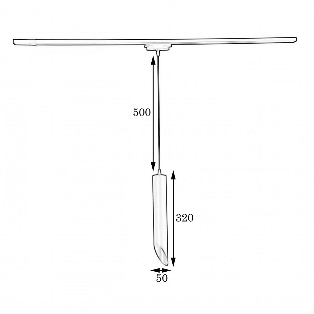 Подвесной трековый светильник трубка Е27 Slice NT 3722 Киев - изображение 3