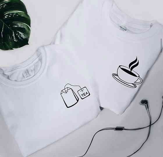 Парні футболки для хлопця та дівчини з чаєм і пакетиком Чернівці