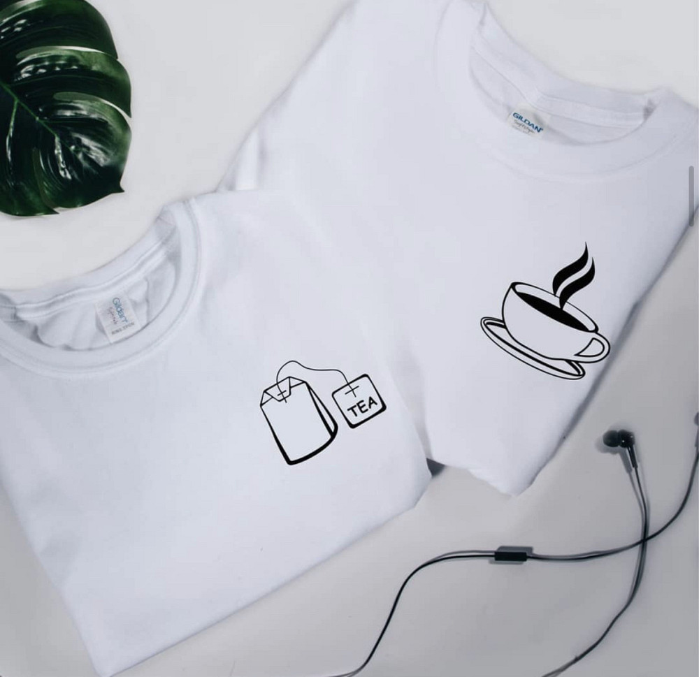 Парні футболки для хлопця та дівчини з чаєм і пакетиком Чернівці - фото 1