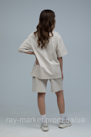 Костюм футболка оверсайз та шорти RAY BASIC бежевий жіночий (U1801W-Cream) Київ