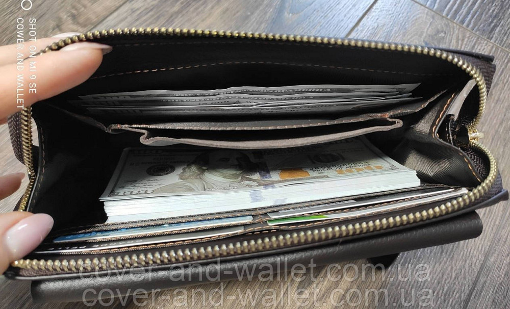 Солидный мужской клатч из натуральной кожи на молнии Marco Coverna MC 8739-3 Black Киев - изображение 3