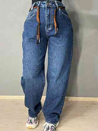 Джинсы женские Liana 478 skater jeans relax широкие с поясом синие, синий, З2, 32, 89 см, 114 см Киев