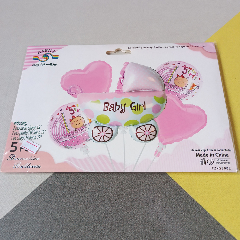 Набор воздушных шаров baby girl (5 предметов) Киев - изображение 1