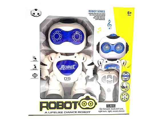 Робот на радіокеруванні Dance Robot танцює мелодії підсвічування Біло-Синій (606-1) Чернігів
