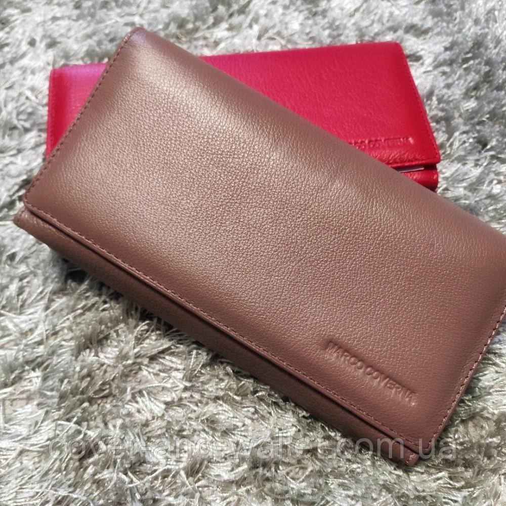 Пудровый кожаный кошелёк с отделом для визиток Marco Coverna 2060 Киев - изображение 6