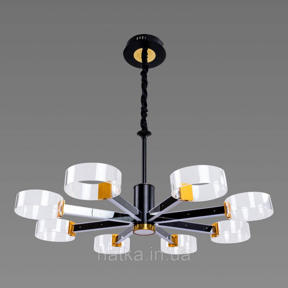Світлодіодна акрилова люстра Sirius N 3705-8 BLACK+GD Київ - фото 1