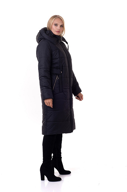 Зимовий жіночий пуховик із капюшоном без хутра Київ - фото 3