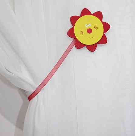 Магніти для штор і гардин (187м) Сонечко набір 2 шт Жовтий з червоним (81-098) Київ