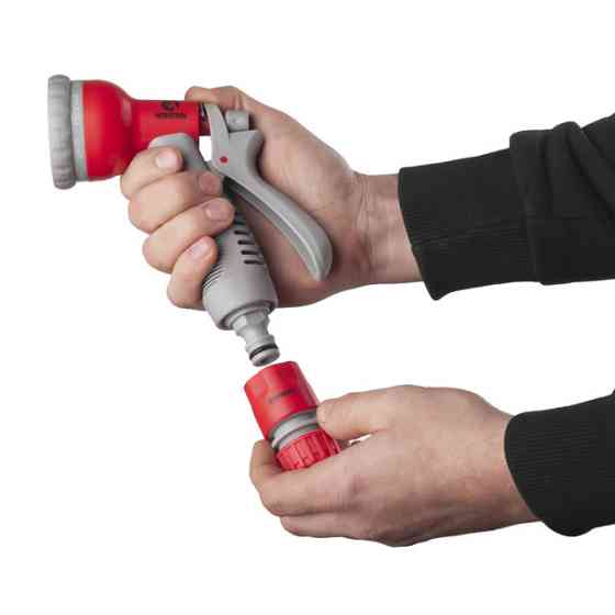 Пистолет-распылитель для полива, 8 режимов, материалы: ABS, PP, TPR, набор аксессуаров для подключения INTERTOOL GE-0002 Киев