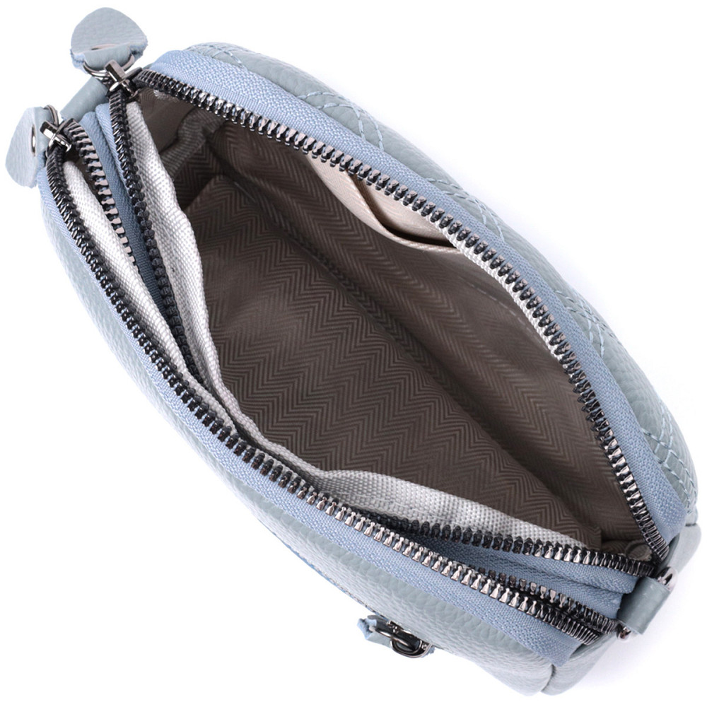 Элегантная женская сумка прошита ромбами на лицевой стороне из натуральной кожи Vintage 22808 Синий Киев - изображение 10