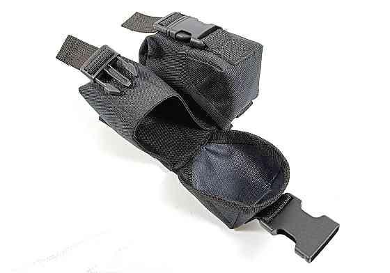 Підсумок гранатний подвійний чорний (MOLLE, підсумок для гранат на розгрузку, жилет, РПС) Коломия