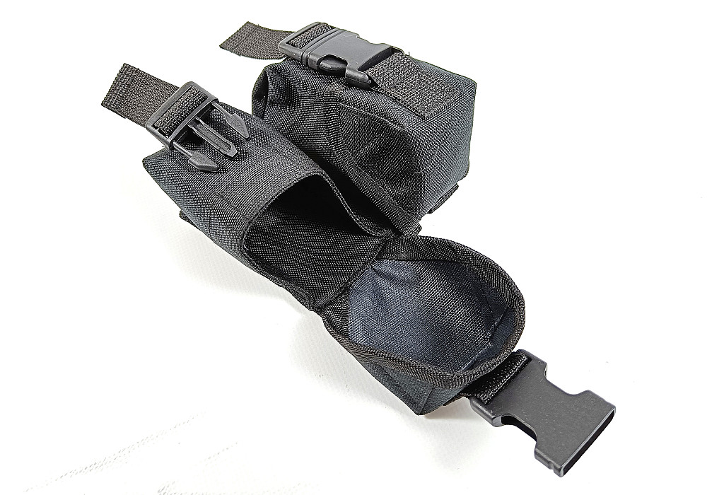 Підсумок гранатний подвійний чорний (MOLLE, підсумок для гранат на розгрузку, жилет, РПС) Коломия - фото 1