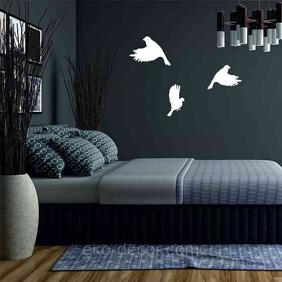 Декоративное настенное Панно «Птичка» Декор на стену(цена за 1шт) 30*21 см, Белый Киев