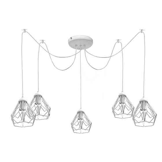 Подвесная люстра паук лофт 5 ламп Е27 белая Milan NL 538-5 W Одесса