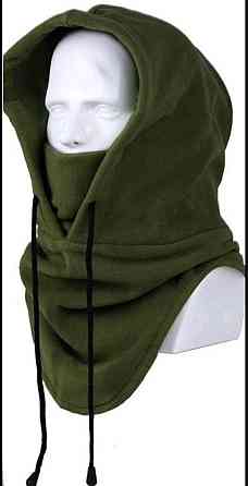 Шапка капюшон баф зимова флісова олива хакі Одеса