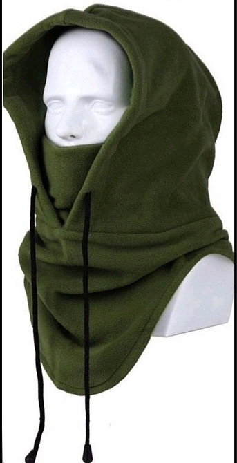 Шапка капюшон баф зимняя флисовая олива хаки Одеса - фото 1