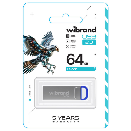 Флешка 64Гб USB 2.0 блакитний Falcon Wibrand Житомир