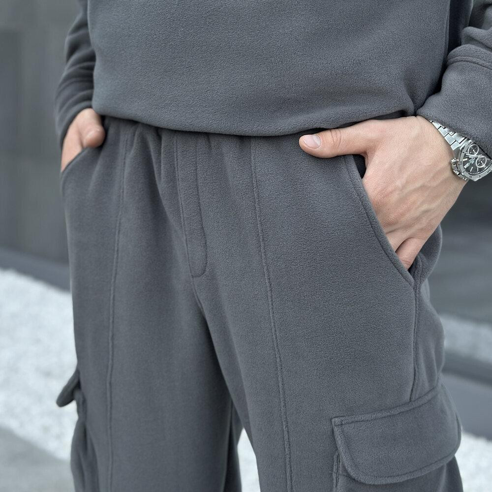 Темно-сірий спортивний костюм осінь зима Pobedov Winter. Теплий зимовий чоловічий спортивний костюм Київ - фото 7