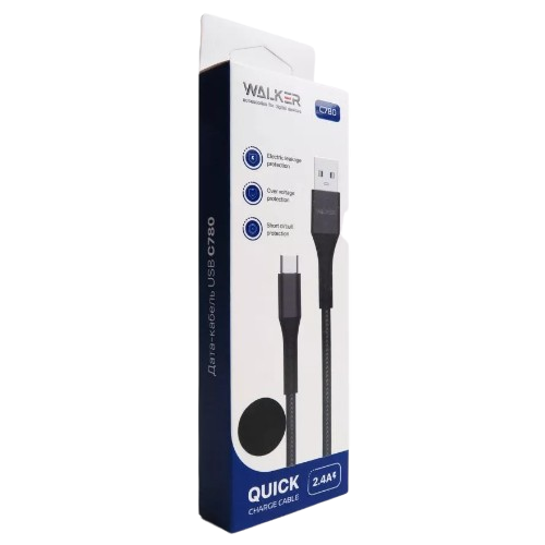 Кабель USB Type-C WALKER C780 чорний Житомир