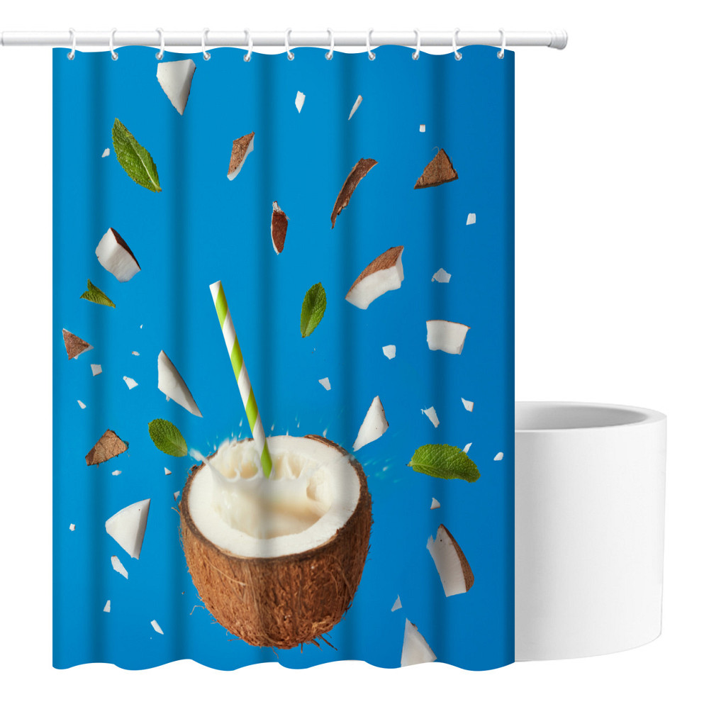 Шторка для ванны из полиэстера водонепроницаемая Bathlux 180x180 см с кольцами, занавеска для ванной комнаты Каменец-Подольский - изображение 3