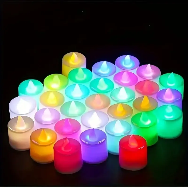Кольорові декоративні світильники-свічки з теплим полум’ям, 24 шт Київ - фото 20