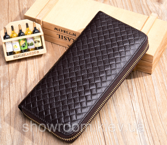 Чоловічий шкіряний гаманець Leather Collection (9073) brown Київ