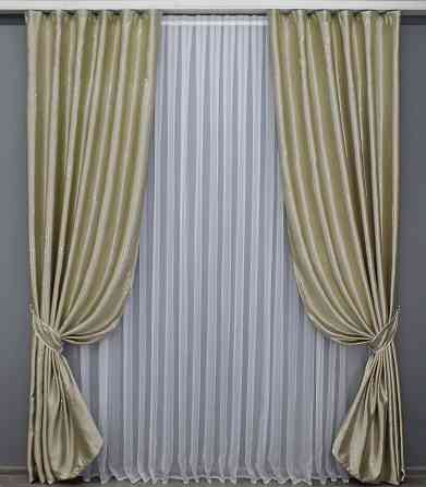 Комплект готових штор VR-Textil Софт № 1396ш Бежевий 150х270 см 2 шт (33-0249) Київ