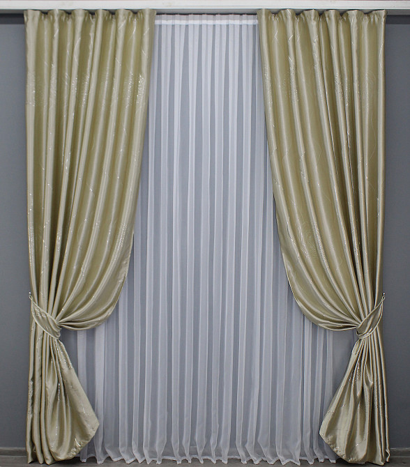 Комплект готових штор VR-Textil Софт № 1396ш Бежевий 150х270 см 2 шт (33-0249) Київ - фото 2