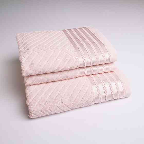 Набор махровых полотенец SOFT 3шт GM Textile 50х90см, 50х90см, 70х140см 500г/м2 (Розовый) Сумы
